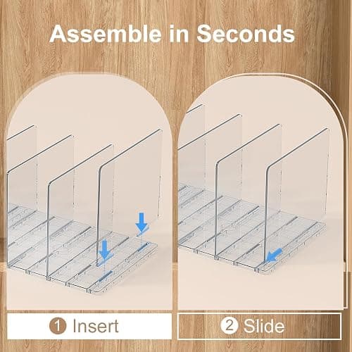 SortNStore Bag & Purse Organizer for Closet: Adjustable Clear Handbag Storage Shelf - Plastic Clutch Dividers for Closet Organizers and Storage - Keep Carteras & Pocketbook Upright thumbnail 7