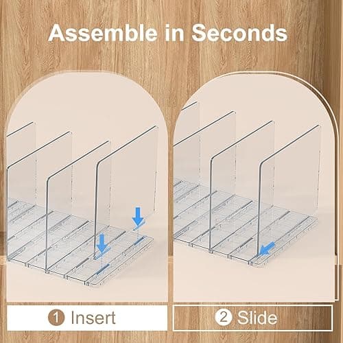 SortNStore Bag & Purse Organizer for Closet: Adjustable Clear Handbag Storage Shelf - Plastic Clutch Dividers for Closet Organizers and Storage - Keep Carteras & Pocketbook Upright thumbnail 8