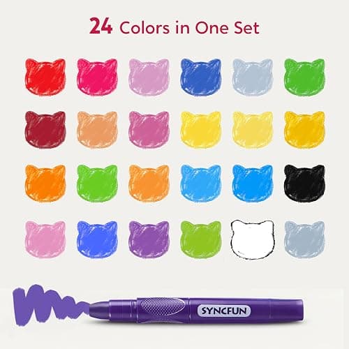 SYNCFUN 24 Pcs Twistable Silky Crayons, Washable Crayons for Paper, Easy to Hold & Quick-Drying Art Supplies, Non-Toxic, Mess Free, Birthday Valentine Easter Gifts for Kids Ages 3 and Up thumbnail 6