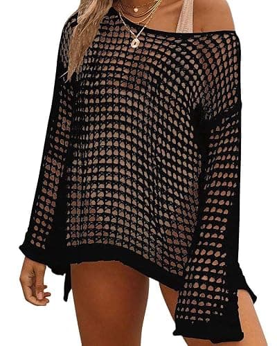 Bsubseach Crochet Cover Ups for Women Sexy Hollow Out Swim Cover Up Knit Summer Outfits - Image 1