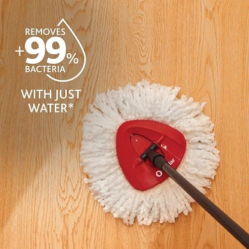 O-Cedar EasyWring Microfiber Spin Mop, Bucket Floor Cleaning System, Red, Gray, Standard thumbnail 5