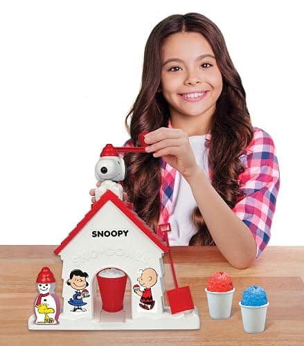 Cra-Z-Art Snoopy SNO-Cone Machine, Snow Cone Shaved Ice Maker Ice Shaver, Snoopy House Shaped Shaved Ice Maker Comes with Fruit Punch Flavor Packet, Ages 6 and Up, White thumbnail 2