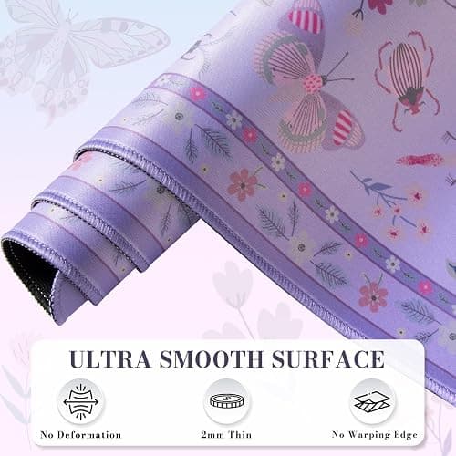 iCasso Purple Large Mouse Pad, Desk Matt for Desktop, XXL Desk Mat for Keyboard and Mouse, Anti-Slip Big Mousepad Computer Mat with Stitched Edges thumbnail 5