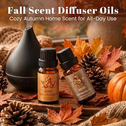 Auelife Fall Essential Oils Set for Diffusers for Home, 6x10ml Fall Scents | Autumn Scented Oils with Pumpkin Spice, Vanilla, Apple Cider, Maple Butter for Candle Making, Soap Making, Holiday Gift Set thumbnail 5