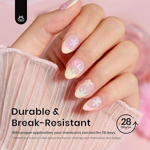 Beetles Extra Short Almond Nail Tips, 12 Sizes 288 PCS Pre-Shaped Clear Full Cover Etch Gel Nail Tips Clear Acrylic Nails Glue on Nails for Girls Women Nail Art Design,Nail Glue Needed thumbnail 6