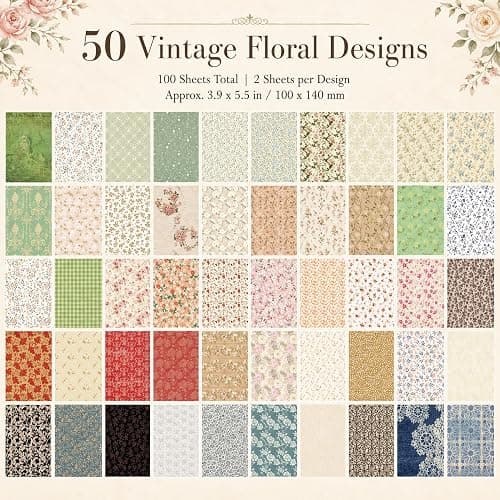Vintage Floral Scrapbook Paper thumbnail 4