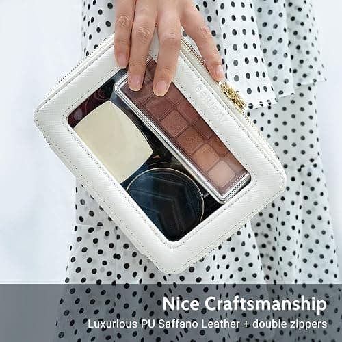 Aveniee Clear Makeup Bag Set (2-Piece Mini & Midi) - Travel Toiletry Organizer for Women, Waterproof Cosmetic Pouch & Car Accessory for Travel Size Toiletries, White thumbnail 3