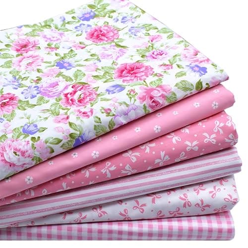 iNee Pink Fat Quarters Fabric Bundles, Quilting Fabric for Sewing Craft, 18x22 inches, (Pink) - Image 1