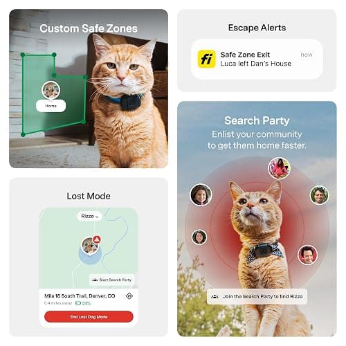 Fi Mini GPS Tracker for Cats — Lightweight Collar Attachment, Virtual Fences, Escape Alerts, Step & Health Tracking, Waterproof Cat Tracker — 6-Month Membership Included thumbnail 4