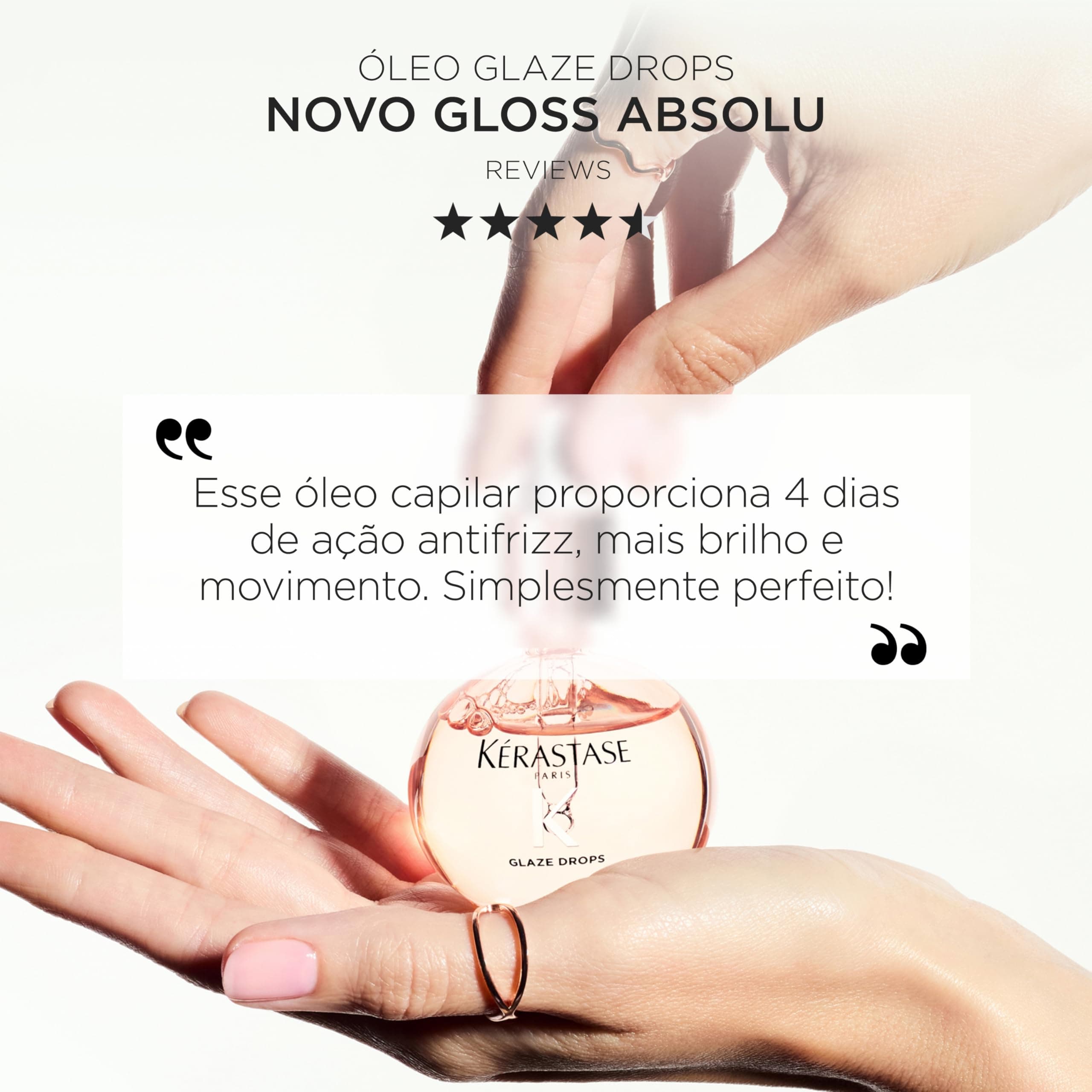 Kérastase, Óleo, Gloss Absolu, Glaze Drops, para todos os tipos de cabelos com tendência ao frizz, formulado com óleo de rosa silvestre, potencializa o brilho, elasticiade e maciez, 45ml thumbnail 6