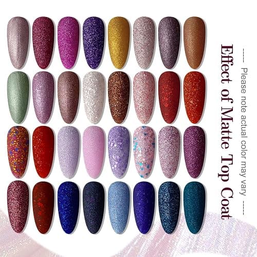 JODSONE Gel Nail Polish Shiny High Gloss Surface Strengthening Glitter Minimalistic Artistic Creation Starter Set 36 Pieces thumbnail 8