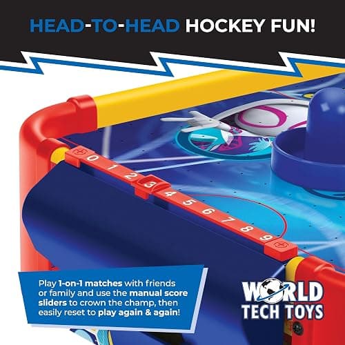 World Tech Toys Marvel Spidey and His Amazing Friends Air Hockey Table for Kids - Wooden Tabletop Game with Puck, Pushers & Air Flow System - Marvel Licensed - Kids 4+ thumbnail 4