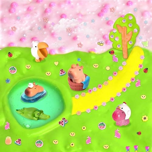Joytry Capybara Slime Kit, 20oz Total, Slime Sensory Stress Relief Kit Includes 6 Different Texture Slimes, Glow in The Dark Slime with Cute Add-ins, ASMR, Perfect Slime Kit for Girls Ages 8-12 thumbnail 7