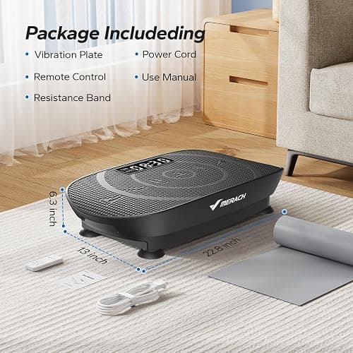 MERACH CV30 Pro Curved Vibration Plate Exercise Machine, Powerful & Quiet | 400lbs Capacity, Whole Body Workout Equipment for Lymphatic Drainage, Shake Plate with Bluetooth & Auto ON/OFF for Home Gym thumbnail 8