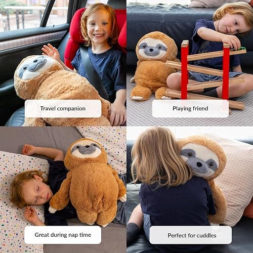 Weighted Stuffed Animal for Anxiety | Calming & Comforting 5 Lbs | Weighted Plush Animal Sloth | Anxiety Stuffed Animals for Adults & Kids | Carrying Bag Included | Machine Washable Weighted Plushie thumbnail 5