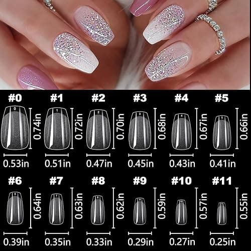 LoveOurHome 600pc Extra Short Coffin Fake Nail Soft Gel Nail Tips Clear Press on Nails Short Full Cover Clear False Nails XS Artificial Fingernails for Women Girls Kids Acrylic Nail Extension thumbnail 2