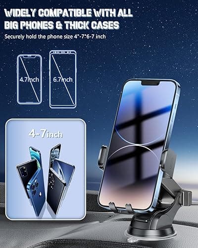 Wireless Car Charger, Fast Charging Phone Holder 3 in 1 Phone Mount Auto Clamping Car Accessories Compatible with iPhone 17 16 15 14 13 12 11 Xs XR, Samsung S23 Ultra S22 S21 S20/S10+ S9+ Note 9 thumbnail 7