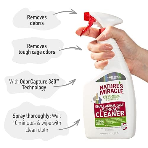 Nature’s Miracle Small Animal Cage and Surface Cleaner, Bio-Enzymatic Cleaning Formula, Destroy Tough Stains and Odors, 24 Ounces thumbnail 5