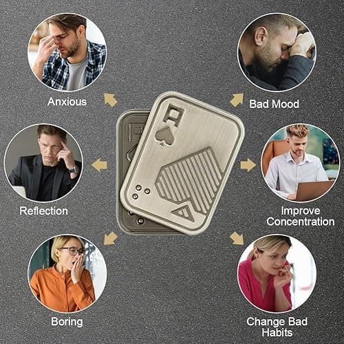 HOTUT Metal Poker Fidget Slider, Portable Metal Poker Stress Relief Toy, Toy Metal Poker, EDC Adult Fidget Toys, Office Desk Magnetic Haptic Blocks, Gifts for Boyfriend and Father thumbnail 8