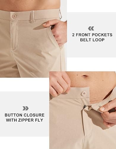 Libin Mens Golf Pants Stretch Work Dress Pants 30"/32"/34" Quick Dry Lightweight Casual Comfy Trousers with Pockets thumbnail 4