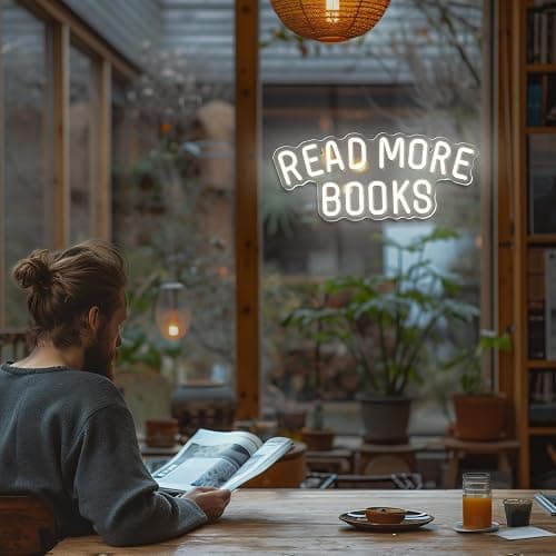 Read More Books Neon Sign Dimmable Book LED Light up Sign for Bedroom Bookstore Reading Room Library Museum Study Room Classroom Wall Decor USB Powered Kids Gifts (15"*6.3") thumbnail 8