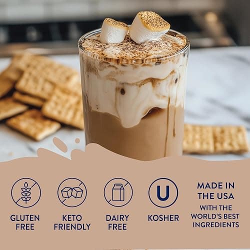 Jordan’s Skinny Mixes Sugar Free Coffee Syrup, S'mores Coffee Flavoring Syrup, Zero Calorie Drink Mix for Lattes, Baking or Protein Shake, Dairy & Gluten Free, Kosher, 25.4 Fl Oz thumbnail 3