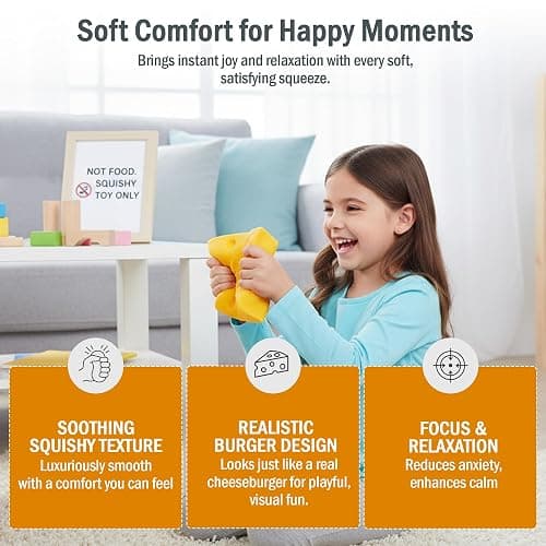 Jumbo Cheese Squishy Toy 20cm – Slow Rising Soft PU Foam Kawaii Food Fidget for Kids & Adults – Novelty Collectible, Party Bag Fillers & Fun Gifts thumbnail 5