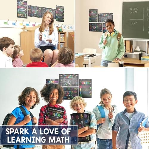 BEAWART Math Posters, 4 Pack 11x17 Classroom Chart for Teacher Elementary | Supplies for Students, Decorations for Elementary, Middle, High School, Mathematics Education, Essential Signs Must Haves thumbnail 5