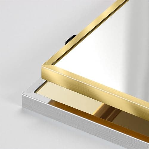 CUCZUUS 56" x 18" Floor Full Length Mirrors with Stand,Shatter-Proof Tempered Glass Big Mirror,Wall Mounted Hanging/Standing Long Mirror,Aluminium Alloy Arched Mirror,Bedroom Floor Mirrors(White) thumbnail 3