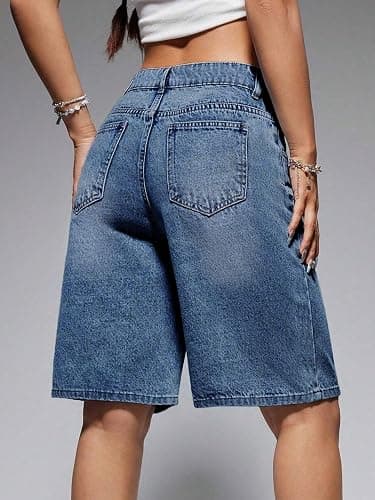 EMMIOL Women Jorts Baggy Jeans Jorts Outfits Mid-Low Waisted Denim Y2K Shorts Summer Hot Short Pants Streetwear thumbnail 5