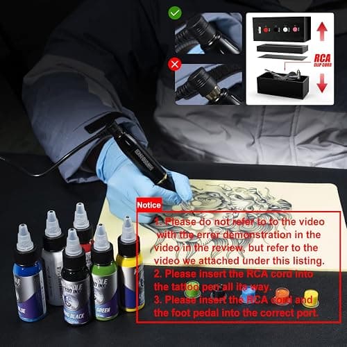 Tattoo Gun Kit Cartridge Tattoo Machine Kit Tattoo Kit Tattoo Pen Kit for Beginners Rotary Tattoo Pen Type Machine Kit Complete Tattoo Supplies WTK070 thumbnail 7