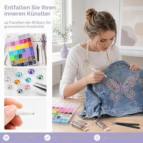 33600Pcs Bedazzling Kit Strasssteine für Nägel, 42Farben 3mm Glitzersteine Bedazzler Kit mit Pinzette & Wachsstift,Flatback Jelly Rhinestones für Nail Art DIY Basteln Nägel Textilien Diamond Painting thumbnail 10
