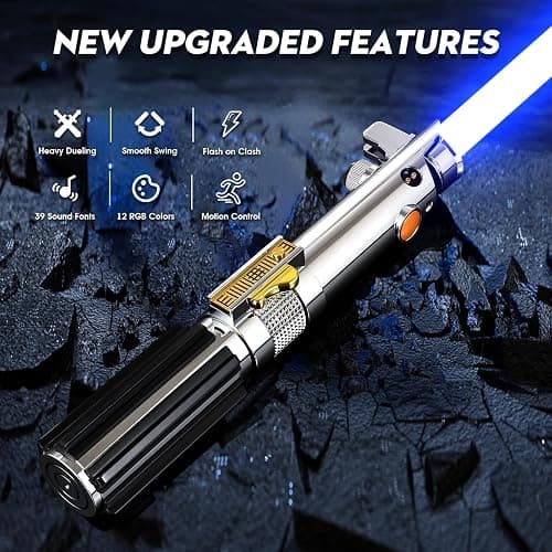 BSTSABER Pixel Lightsaber, Motion Control 39 Sets Sound Effects with 12 Colors Change Light Saber, Smooth Swing Metal Handle Lightsabers for Adults, Boys Cosplay Gifts (Pixel 39 Sets Sound Effects) thumbnail 3