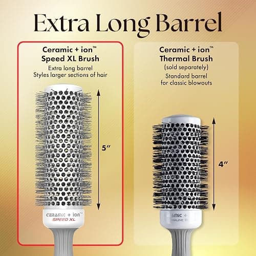Olivia Garden Ceramic + Ion Speed XL - Extra-Long Round Thermal Hair Brush - Not Electrical - Professional Blowout Brush for Normal to Thick Hair thumbnail 3