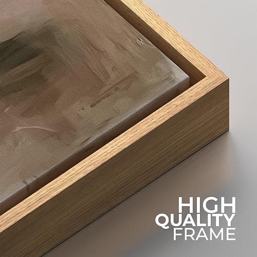 SIGNFORD Framed Canvas Print Wall Art Set Abstract Earthy Tones Soft Blush Illustrations Modern Art Minimal Relax/Calm for Living Room, Bedroom, Office - 24"x24"x2 Natural thumbnail 5