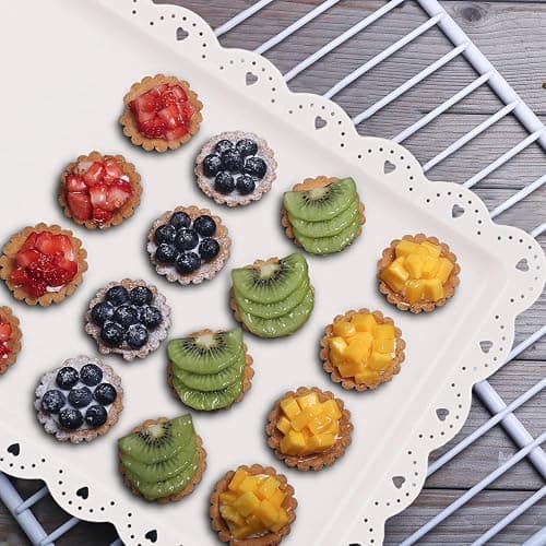 Food Tray, 12 Pack Serving Tray Serving Platter Fruit Dessert Plates, Plastic Serving Trays Rectangle Dessert Trays for Party, Wedding, Restaurant, 14.4" X 9.3" (White) - White thumbnail 5