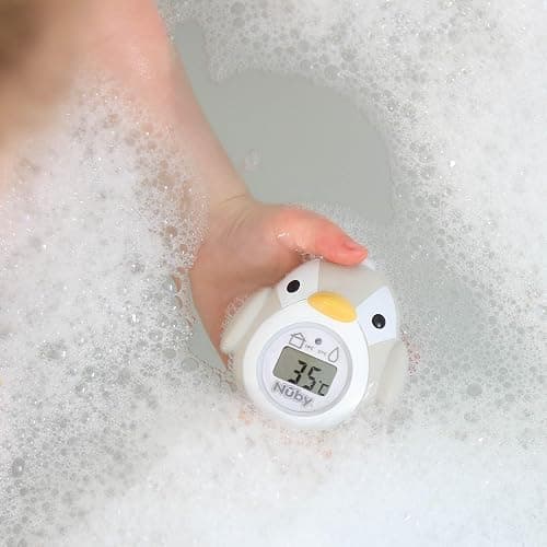 Nuby Penguin Baby Bath Thermometer - Digital Thermometer with Easy to Read Screen | BPA Free | Suitable from Birth (Grey) thumbnail 5