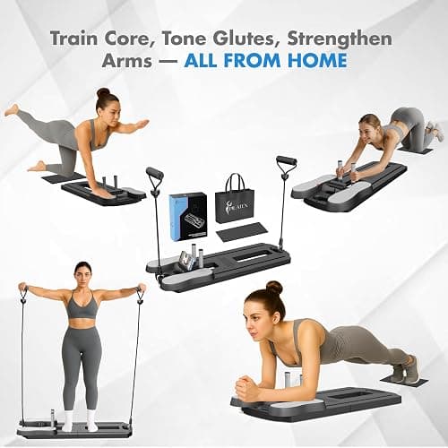 Pilates Board Lite, Foldable Pilates Reformer Equipment & Travel Bag, 7-in-1 Multi-Purpose Portable Pilates Reformer Machine Home Pilates Kit for Home Workout, Fitness, Exercise, Abs thumbnail 2