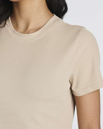 Real Essentials 2 Pack:Women's Soft Ribbed Knit Crop Top & Short Matching Lounge Set - 4 Piece Summer Sweatsuit thumbnail 3