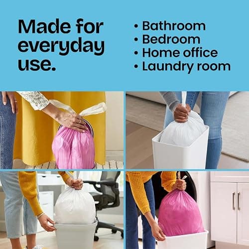 Glad Odorshield Small Drawstring Trash Bags, 4 Gal, Febreze Beachside Breeze, 34 Ct, Pack May Vary thumbnail 5