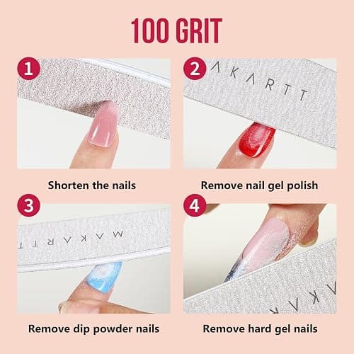 Makartt Nail File, 100/180 Grit 20 Pcs Nail Files for Natural Nails, Professional Strong Emery Boards for Nails Doubled Sides Washable Fingernail Files Manicure Tool Set thumbnail 2