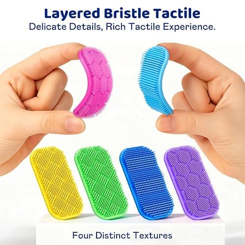 Bristle Tactile Sensory Stickers – 8PC Soft & Gentle Textured Fidget Strips for Kids & Adults – Calm Strips for Autism, ADHD, Anxiety Relief – Quiet Fidget Toys for School, Classroom, Desk & Gifts thumbnail 3