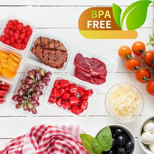 48 Pack Food Storage Containers with Airtight Lids (24 Containers & 24 Lids), PRAKI Kitchen storage containers for Pantry Organizers and Storage, Meal Prep Container with Labels & Marker thumbnail 2