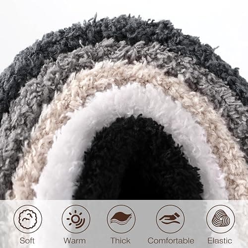 Fullogo Fuzzy Socks for Women, Winter Warm & Cozy Fluffy Socks Womens Ultra Soft Sleeping Slipper Sock for Women Gifts thumbnail 4