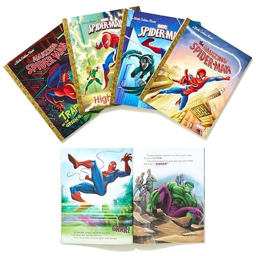 Spider-Man Little Golden Book Library (Marvel): Spider-Man!; Trapped by the Green Goblin; The Big Freeze!; High Voltage!; Night of the Vulture! thumbnail 4