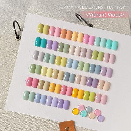GAOY 42 Pcs Gel Nail Polish Set, 39 Pastel Colors, UV Gel, Blooming Season | With Base Coat, Glossy & Matte Top Coat, Spring Green Yellow Pink Colors, UV/LED Cure Required, DIY Manicure at Home thumbnail 4