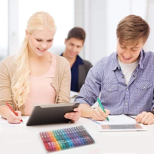 Vanstek 18 Colors Retractable Erasable Gel Pens Clicker, Fine Point(0.7), Make Mistakes Disappear, Premium Comfort Grip for Drawing Writing Planner and Crossword Puzzles thumbnail 6
