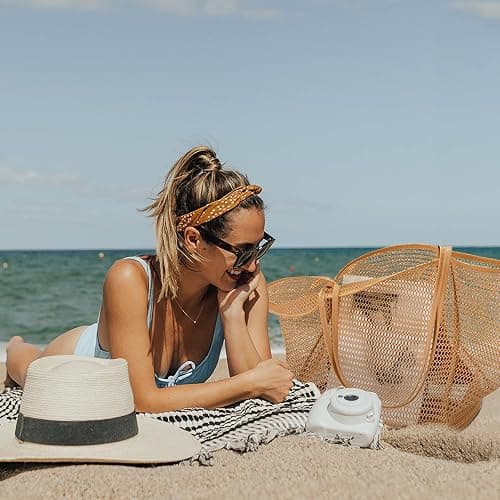 KALIDI BeachNylon Mesh Tote Bag, Casual Tote Bag Hobo Women Foldable MAX 23L Shoulder Bag For Beach Picnic Vacation thumbnail 2