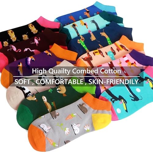 WeciBor Women's Fancy Funny Casual Combed Cotton Ankle Socks Pack thumbnail 3