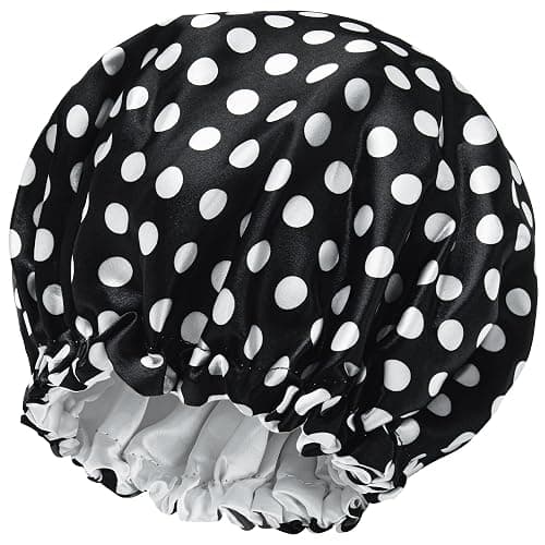 Satin Bonnet Silk Bonnet Hair Bonnet for Sleeping-Slouchy Beanie Hat Satin Sleep Cap for Women's Natural & Curly Hair(Dots) - Image 1